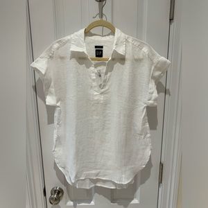 Gap linen short sleeve blouse